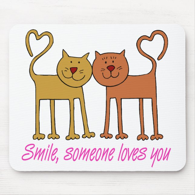 Tapis De Souris Chats Valentin en amour Pad souris (Devant)