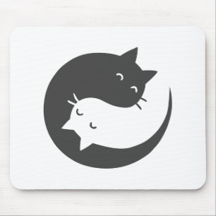 Tapis De Souris Chats yin et yang mandala - Choisir le colo arriè