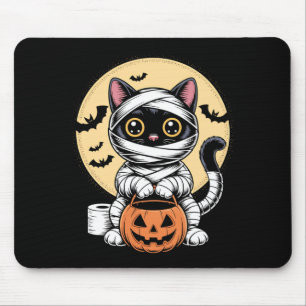 Tapis De Souris Chatte Noire Momie Hommes Femmes Enfants Halloween