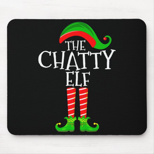 Tapis De Souris Chatty Elf Funny Matching Family Group Christmas P (Devant)