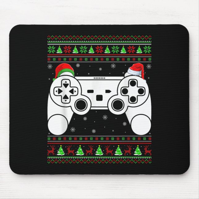 Tapis De Souris Chaud de Noël affreux contrôleur de jeu vidéo (Devant)