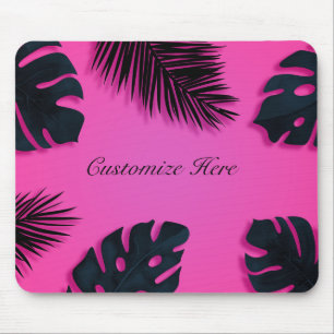 Tapis De Souris Chaud rose Tropical Palm Feuille île personnalisée