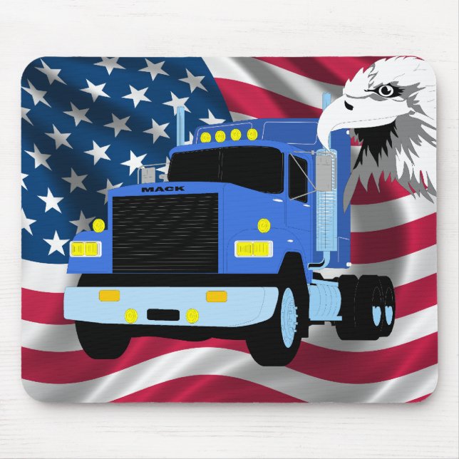 Tapis De Souris Chauffeur de camion Mousepad avec le drapeau et (Devant)