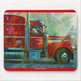 Tapis De Souris Chauffeurs de camion rouges Mousepad de transport 