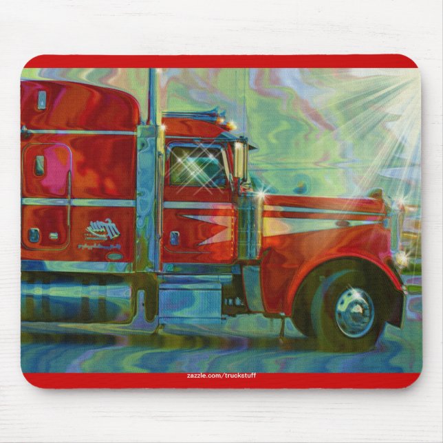 Tapis De Souris Chauffeurs de camion rouges Mousepad de transport  (Devant)