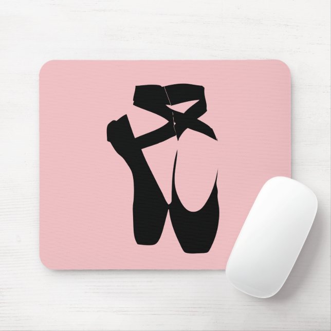 Tapis De Souris Chaussure à pointe de ballon noir (Avec souris)