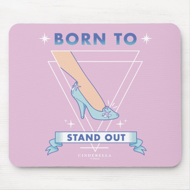 Tapis De Souris Chaussure En Verre Cindrella "Né Pour Se Retirer" (Devant)
