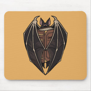 Tapis De Souris Chauve-souris gothique lisant un livre de sorts so
