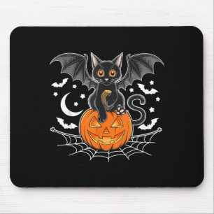 Tapis De Souris Chauve-souris Halloween _ Chat noir ailes de chauv