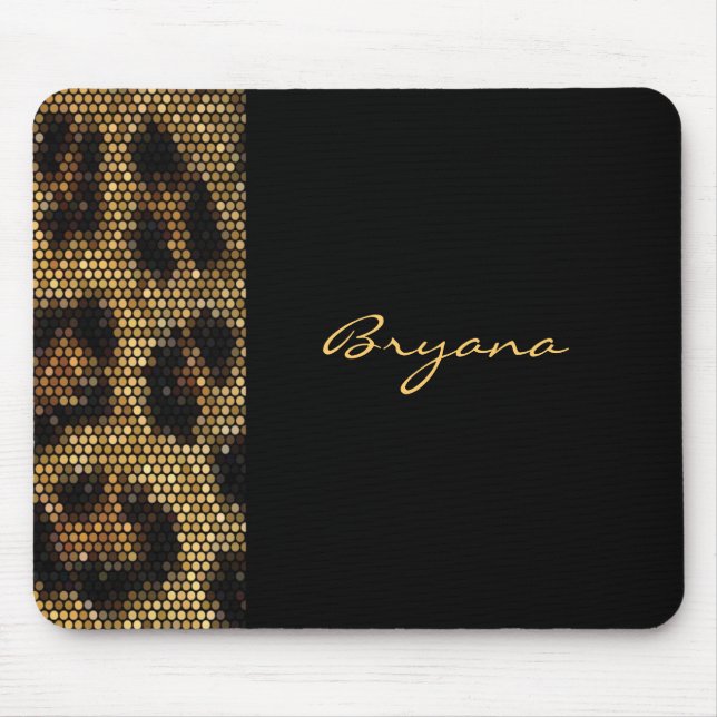Tapis De Souris Cheetah Empreinte de léopard Animal Sparkle Souris (Devant)