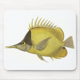 Tapis De Souris Chelmon Longirostris Tropical Jaune, Poisson Vinta