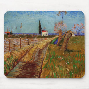 Tapis De Souris Chemin dans un champ, saules de Vincent van Gogh