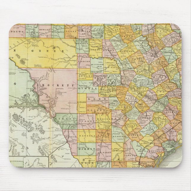 Tapis De Souris Chemin De Fer Rand McNally Et Carte Du Comté Du Te (Devant)