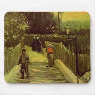 Tapis De Souris Chemin en pente à Montmartre par Vincent van Gogh