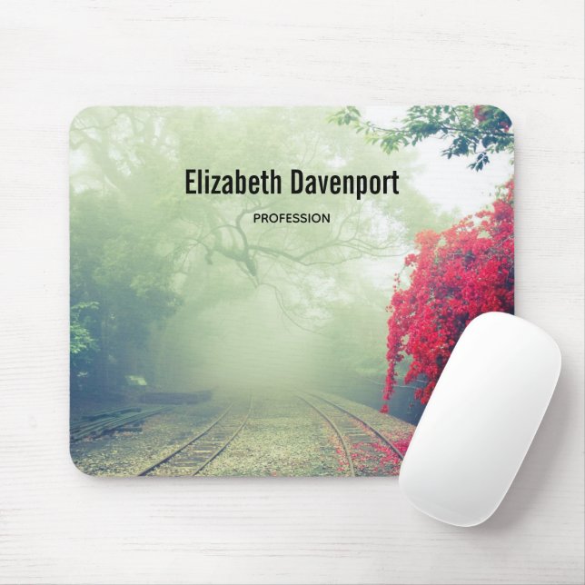 Tapis De Souris Chemins de fer Misty Photo Pittoresque (Avec souris)