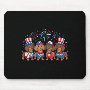 Tapis De Souris Chemise 250 Ans Usa Chien Dachshund 4 Juillet