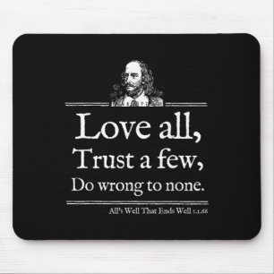 Tapis De Souris Chemise citation Shakespeare Love All Théâtre Litt