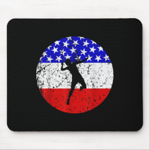 Tapis De Souris Chemise de badminton Drapeau Américain - Joueur de