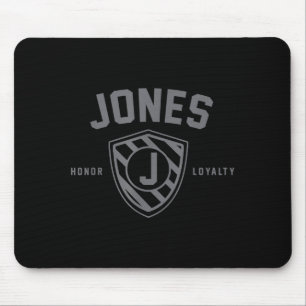 Tapis De Souris Chemise de bouclier de famille Jones Nom de famill