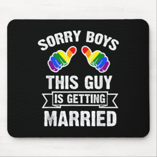 Tapis De Souris Chemise de célibataire Fête LGBT Fierté gay Marié 
