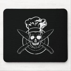 Tapis De Souris Chemise de Chef Crâne Chapeau de Chef Cuisine BBQ