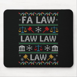 Tapis De Souris Chemise de Noël laide de juriste vintage Fa Law La