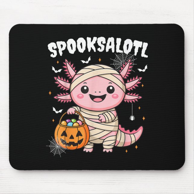 Tapis De Souris Chemise Halloween Axolotl Amusante Pour Enfants Ga (Devant)