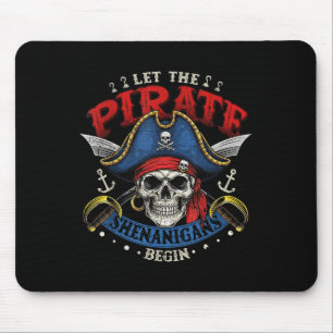 Tapis De Souris Chemise Halloween Drôle Crâne Laissez Les Pirateri