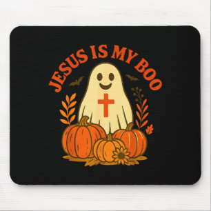 Tapis De Souris Chemise Jésus Est Mon Boo Mignon Chrétien Fantôme