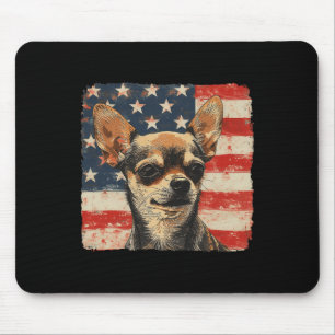 Tapis De Souris Chemise Patriotique 4 Juillet Chihuahua Chien Homm