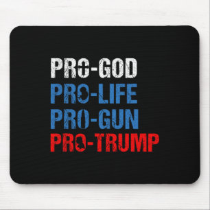 Tapis De Souris Chemise Patriotique Pro Dieu Pro Vie Pro Armes Pro