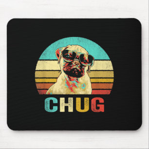 Tapis De Souris Chemise Vintage Chug Chien Coucher de soleil