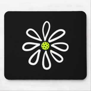 Tapis De Souris Chemises de Pickleball Fleur Marguerite Centre de