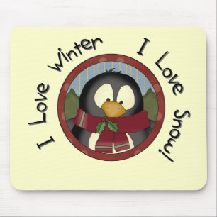 Tapis De Souris Chemises et cadeaux de vacances en pingouin d'hive