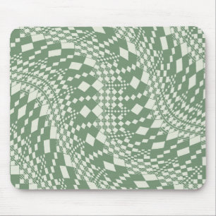 Tapis De Souris Chèques déformées en vert