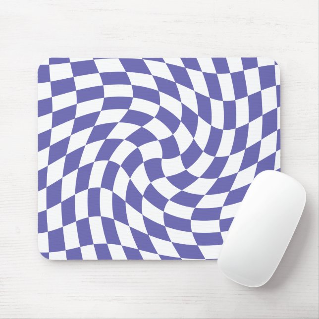 Tapis De Souris Chèques déformés Psychédélique rétro (Avec souris)