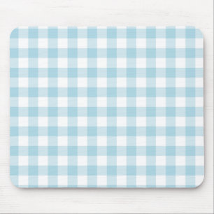 Tapis De Souris Chèques En vichy bleu pâle et blanc