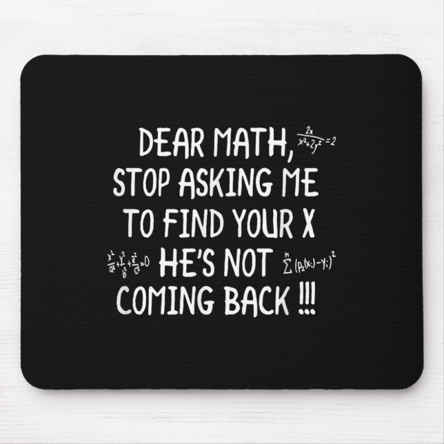 Tapis De Souris Cher Citation Math Funny Math Math (Devant)
