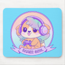 Cher Kawaii Vidéo Joueur fille chien