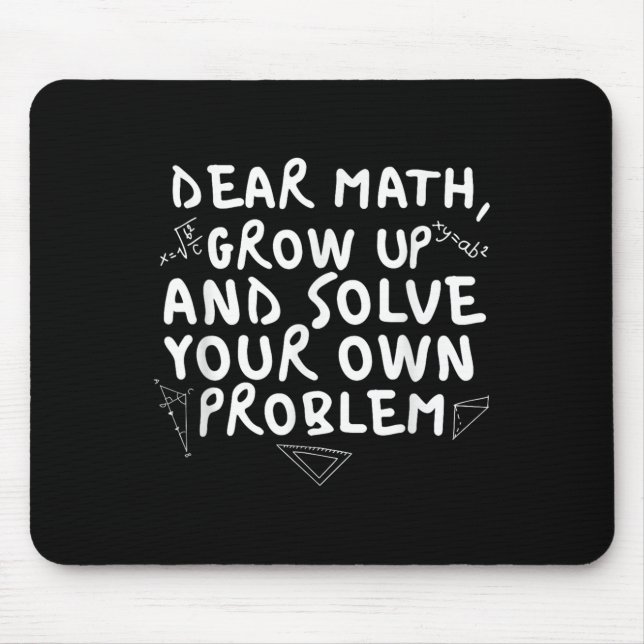 Tapis De Souris Cher Math Augmenter Funny Math Problème Citer Garç (Devant)