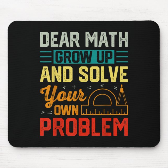 Tapis De Souris Cher Math Augmenter Funny Problème Résoudre Nerdy  (Devant)