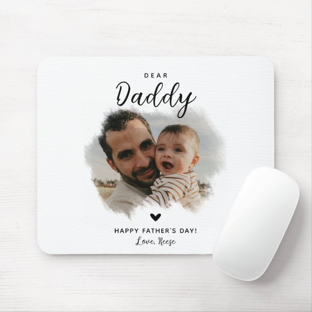 Tapis De Souris Cher papa | Fête des pères de coeur photo moderne (Avec souris)