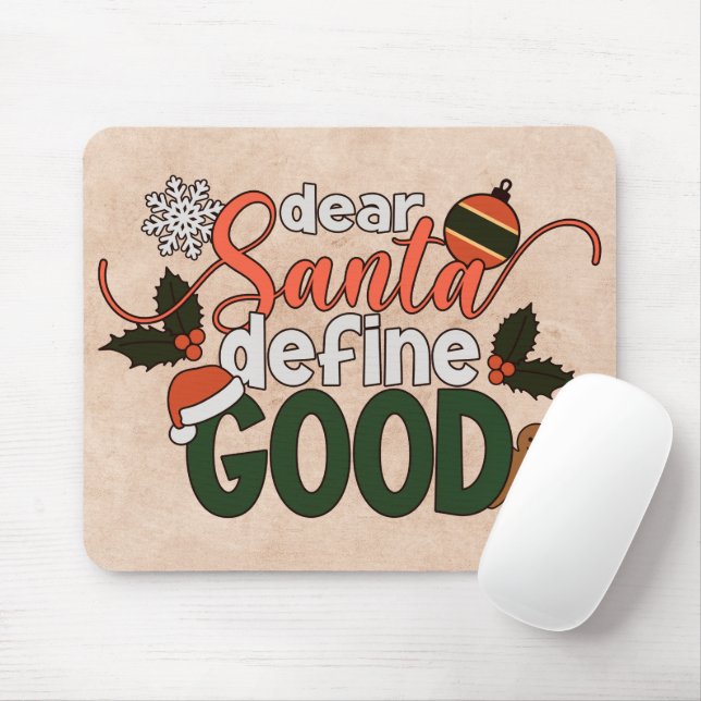 Tapis De Souris Cher Père Noël définir bon Noël | Mousepad (Avec souris)
