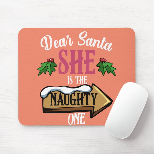 Tapis De Souris Cher Père Noël, Elle Est La Marrante Matcheuse (Avec souris)