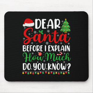 Tapis De Souris Cher Père Noël Je Peux Expliquer Chemise Enfants G