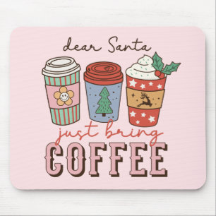 Tapis De Souris Cher Père Noël   Latte de café de Noël