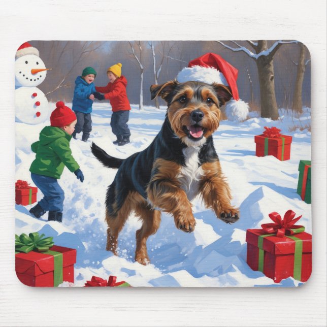 Tapis De Souris Chesapeake Bay Retriever Neige avec Casquette de N (Devant)