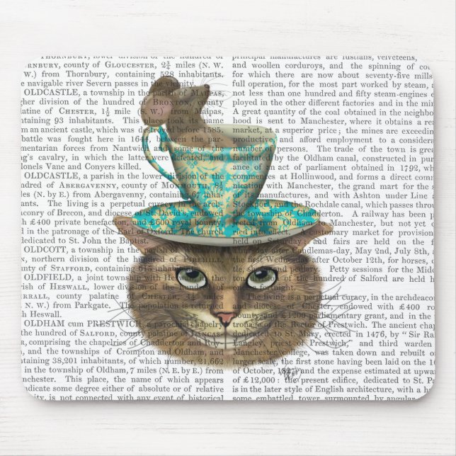 Tapis De Souris Cheshire Chat avec Coupe sur la tête (Devant)