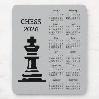 Tapis De Souris Chess Piece King 2026 Calendar Mousepad