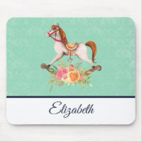 Cheval à roche vintage avec Bouquet floral